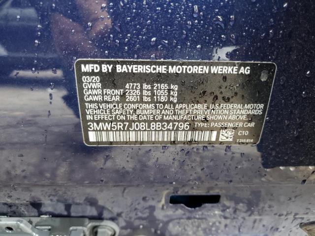 2020 BMW 330XI 3MW5R7J08L8B34796