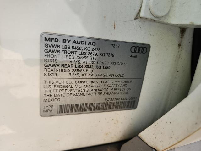 2018 AUDI Q5 PREMIUM WA1ANAFY3J2105611