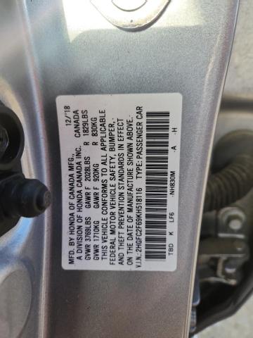2019 HONDA CIVIC LX 2HGFC2F69KH518116