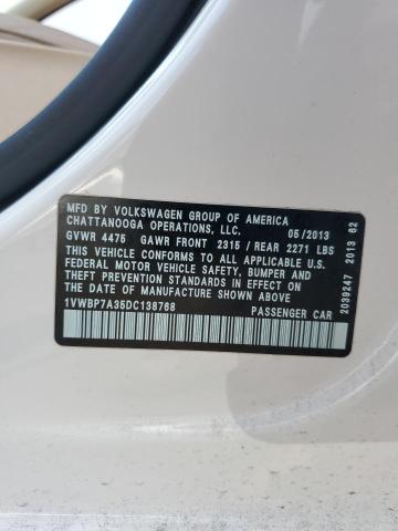 2013 VOLKSWAGEN PASSAT SE - 1VWBP7A35DC138768