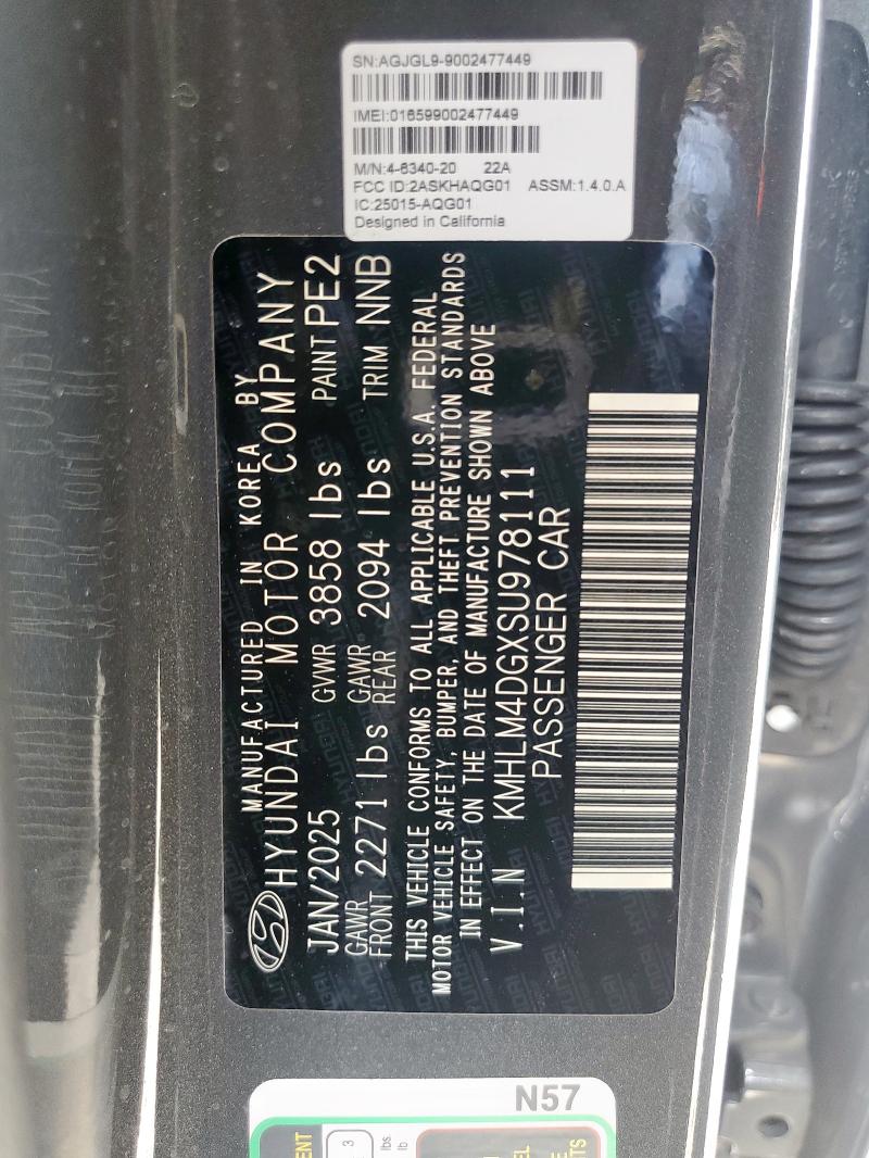 2025 HYUNDAI ELANTRA SEL SPORT KMHLM4DGXSU978111
