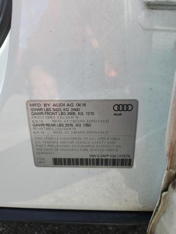 2016 AUDI Q5 PREMIUM WA1L2AFP1GA137576
