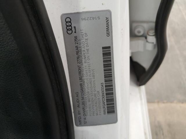 2016 AUDI A6 PREMIUM WAUFGAFC0GN003343