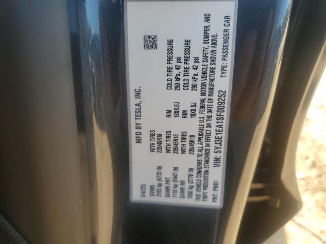 2025 TESLA MODEL 3 5YJ3E1EA1SF009252