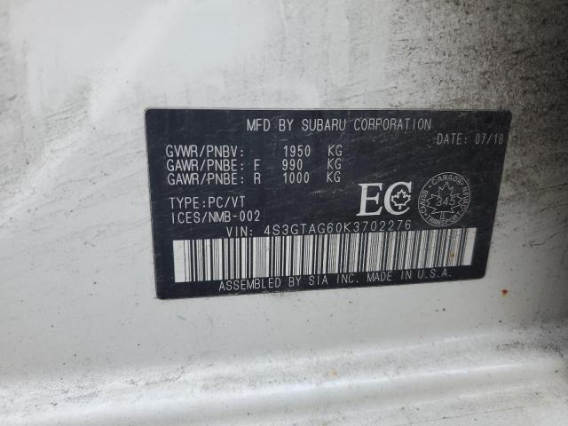 2019 SUBARU IMPREZA 4S3GTAG60K3702276