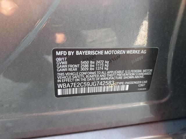 2018 BMW 740 I WBA7E2C59JG742583