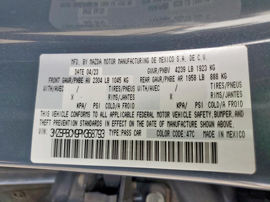 2023 MAZDA 3 PREFERRE 3MZBPBCM9PM368793
