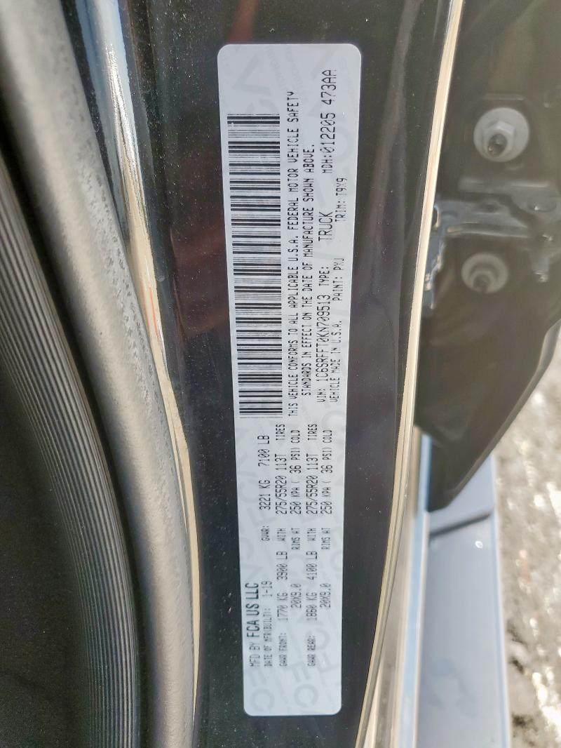 2019 RAM 1500 BIG H 1C6SRFFT0KN709513