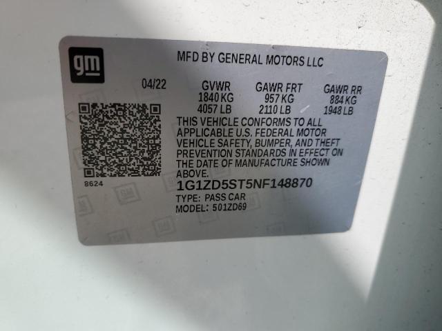 2022 CHEVROLET MALIBU LT 1G1ZD5ST5NF148870