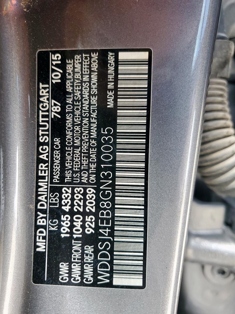 2016 MERCEDES-BENZ CLA 250 WDDSJ4EB8GN310035