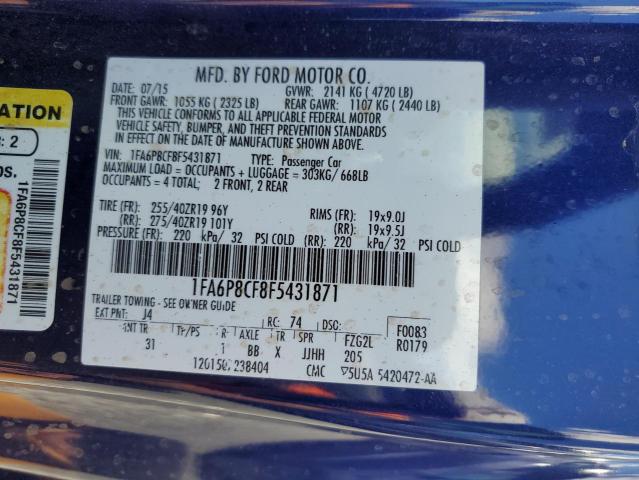 2015 FORD MUSTANG GT 1FA6P8CF8F5431871