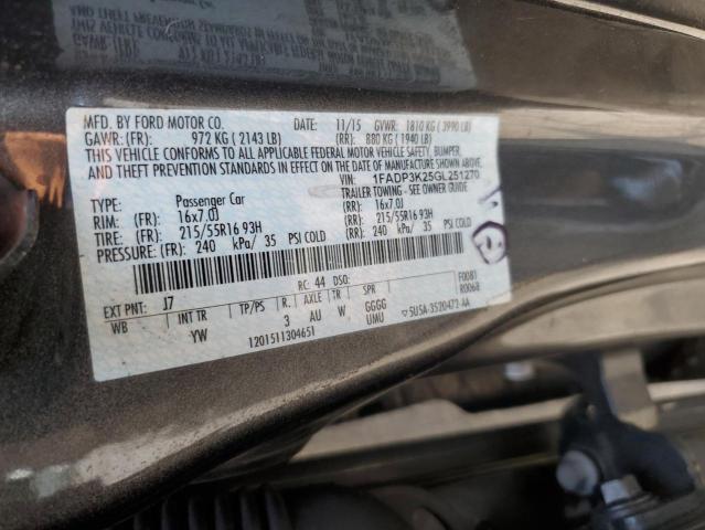 2016 FORD FOCUS SE - 1FADP3K25GL251270