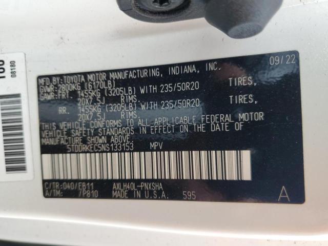 2022 TOYOTA SIENNA XSE 5TDDRKEC5NS133153