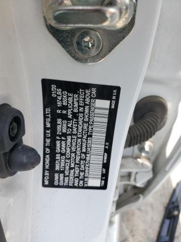 2020 HONDA CIVIC EXL SHHFK7H84LU415303