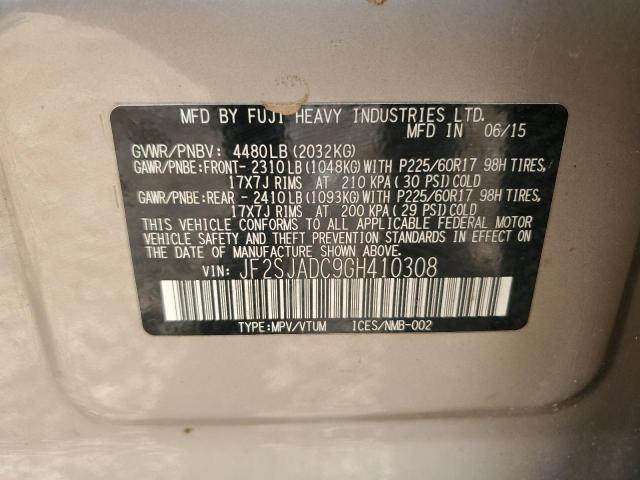 2016 SUBARU FORESTER 2 JF2SJADC9GH410308