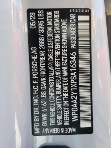 2023 PORSCHE TAYCAN WP0AA2Y1XPSA16346