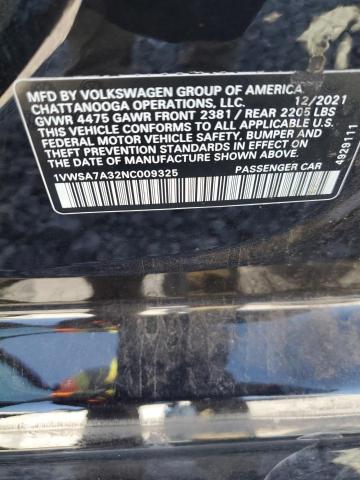 2022 VOLKSWAGEN PASSAT SE 1VWSA7A32NC009325