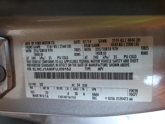 2015 LINCOLN MKC 5LMCJ1A90FUJ09162