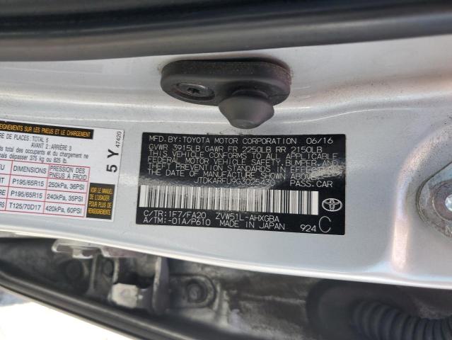 2016 TOYOTA PRIUS - JTDKARFU9G3025430