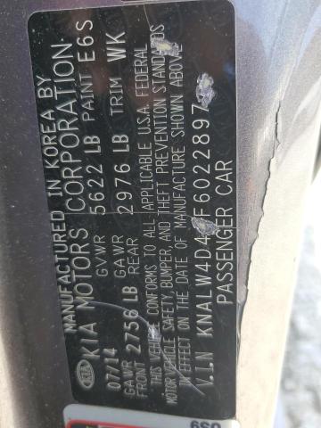 2015 KIA K900 KNALW4D41F6022897