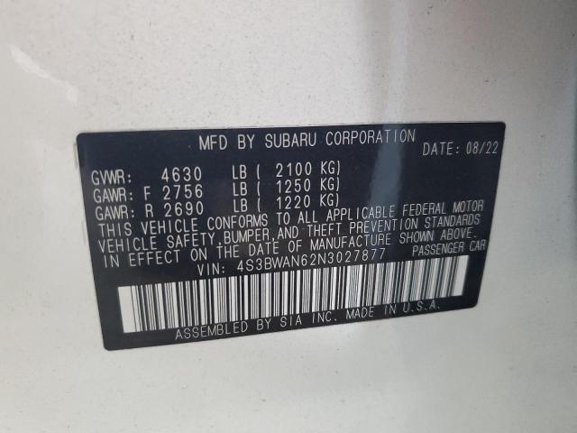 2022 SUBARU LEGACY LIM 4S3BWAN62N3027877
