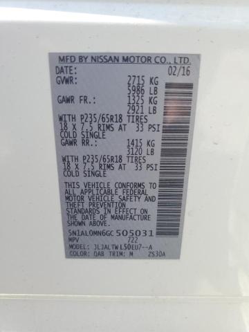 2016 INFINITI QX60 5N1AL0MN6GC505031