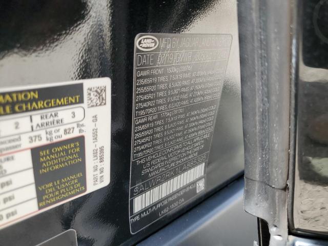 2020 LAND ROVER RANGE ROVE SALWR2RK1LA885395