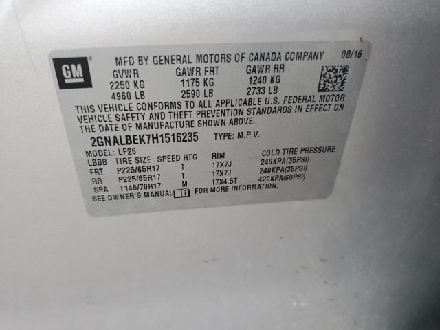 2017 CHEVROLET EQUINOX LS 2GNALBEK7H1516235
