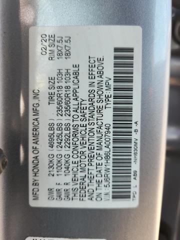 2020 HONDA CR-V EXL 5J6RW1H86LA007940