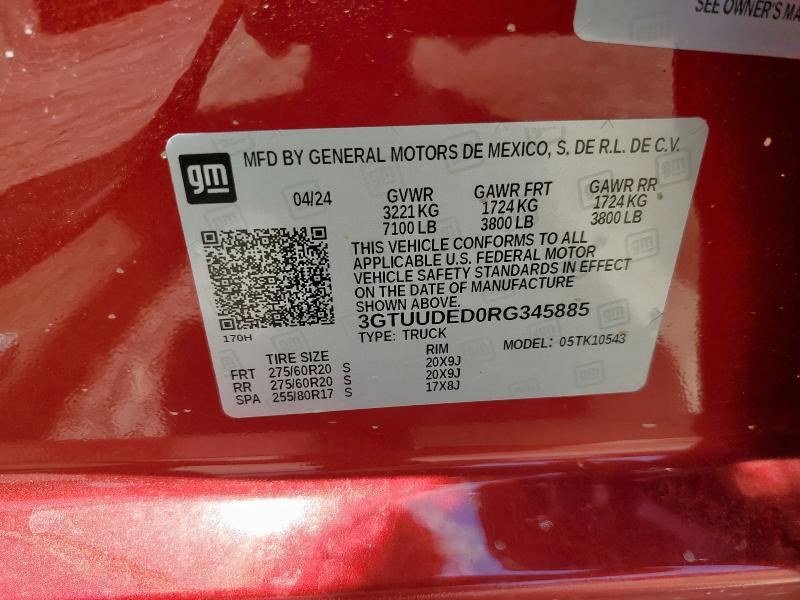 2024 GMC SIERRA K15 3GTUUDED0RG345885