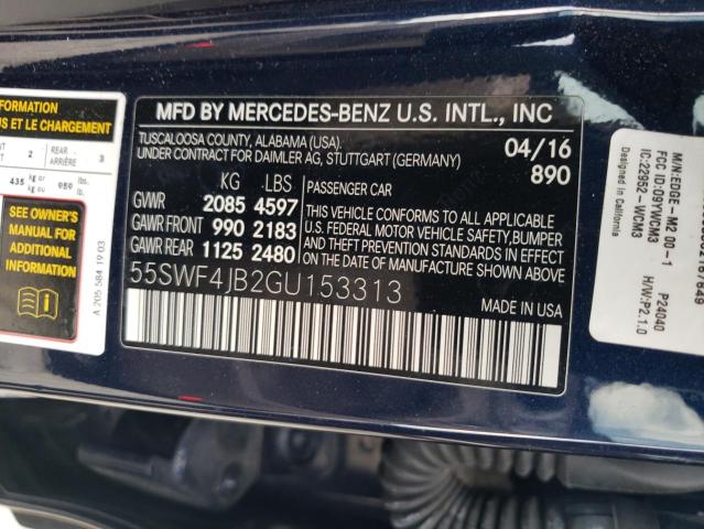 2016 MERCEDES-BENZ C 300 55SWF4JB2GU153313
