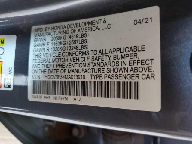 2021 HONDA ACCORD HYB 1HGCV3F54MA013919