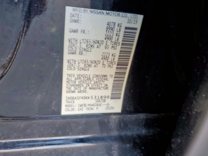 2019 NISSAN TITAN XD S 1N6BA1F40KN531899
