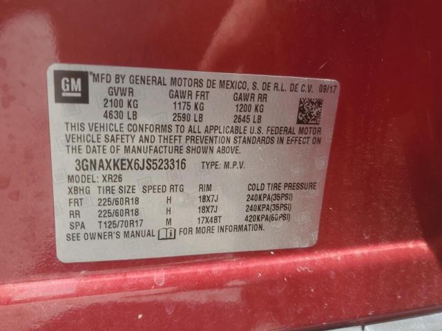 2018 CHEVROLET EQUINOX LT - 3GNAXKEX6JS523316
