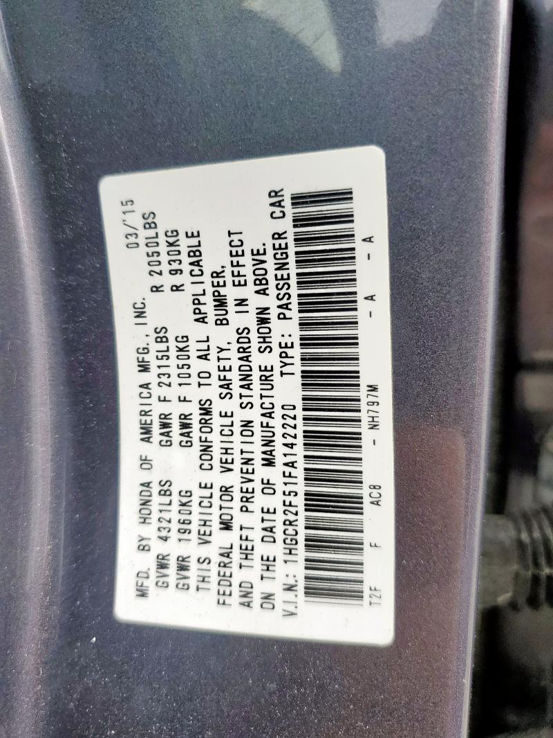 2015 HONDA ACCORD SPO - 1HGCR2F51FA142220