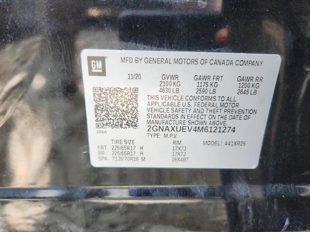 2021 CHEVROLET EQUINOX LT - 2GNAXUEV4M6121274