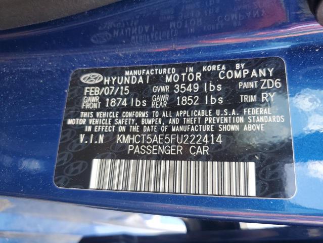 2015 HYUNDAI ACCENT GS KMHCT5AE5FU222414