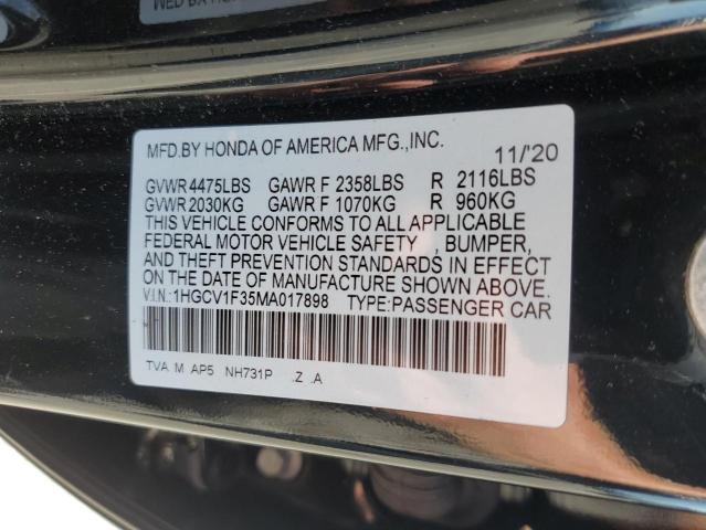 2021 HONDA ACCORD SPORT 1HGCV1F35MA017898