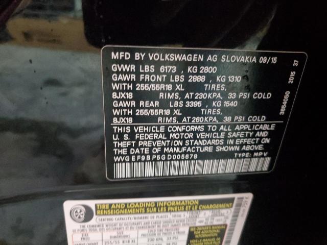 2016 VOLKSWAGEN TOUAREG SP WVGEF9BP5GD005678