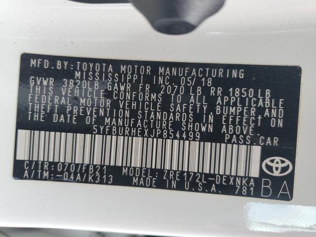 2018 TOYOTA COROLLA L - 5YFBURHEXJP854499