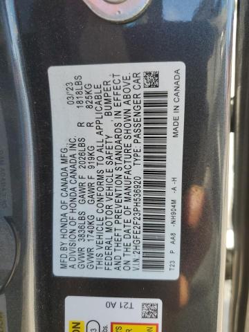 2023 HONDA CIVIC LX 2HGFE2F23PH536920