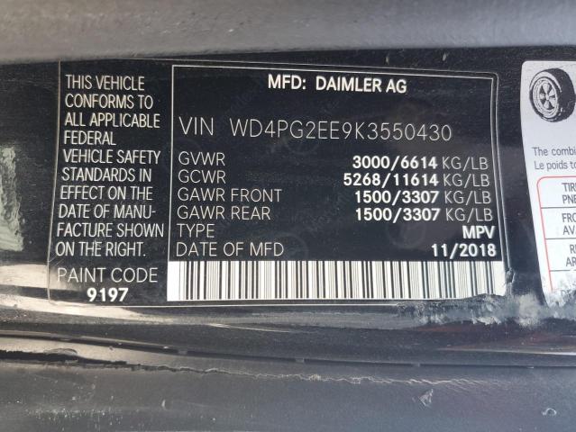 2019 MERCEDES-BENZ METRIS - WD4PG2EE9K3550430