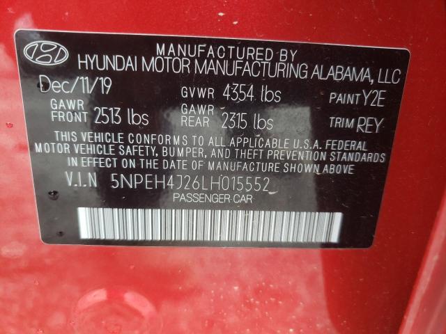 2020 HYUNDAI SONATA LIM 5NPEH4J26LH015552