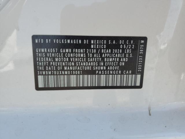 2022 VOLKSWAGEN JETTA SPOR 3VWBM7BUXNM019081