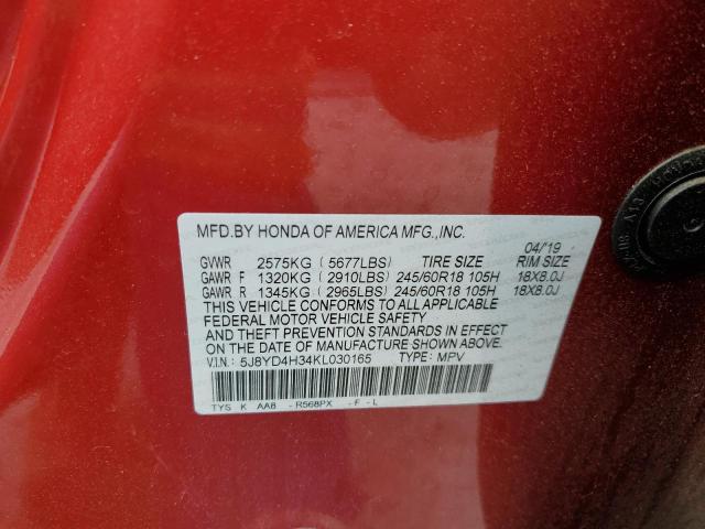 2019 ACURA MDX 5J8YD4H34KL030165