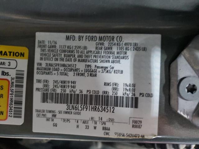 2017 LINCOLN MKZ RESERV 3LN6L5F91HR634512