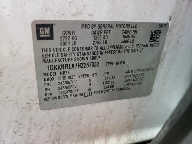 2017 GMC ACADIA SLE 1GKKNRLA7HZ257932