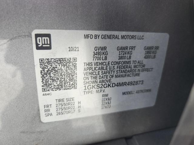 2021 GMC YUKON XL K 1GKS2GKD4MR492873