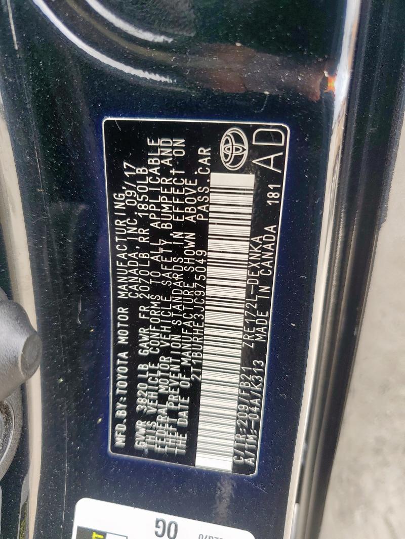 2018 TOYOTA COROLLA L - 2T1BURHE3JC975049