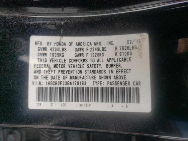 2016 HONDA ACCORD LX 1HGCR2F33GA129193